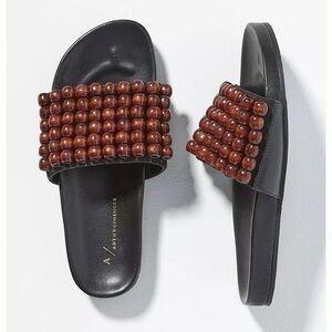 NEW Anthropologie beaded slide sandals